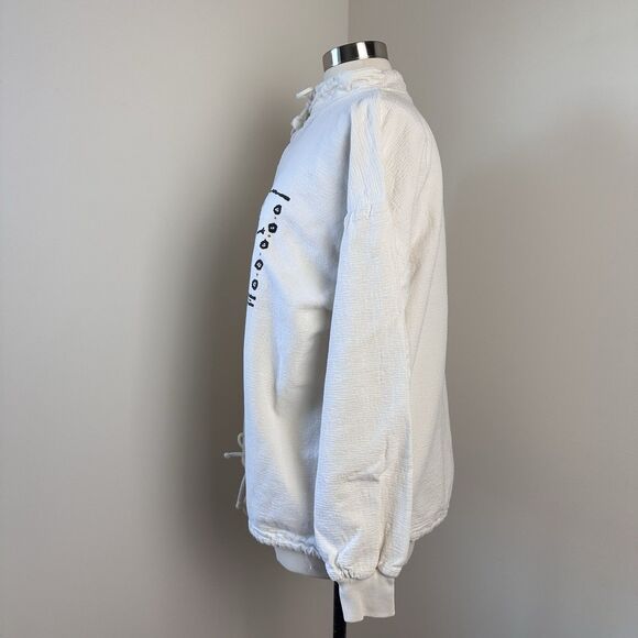 Vintage 4FUN Originals 1997 Pullover Womens Medium Tribal Drawstring Sweater - Picture 4 of 10